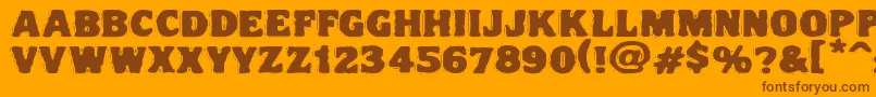 Шрифт Vtcnightofthedrippydeadfatcaps – коричневые шрифты на оранжевом фоне