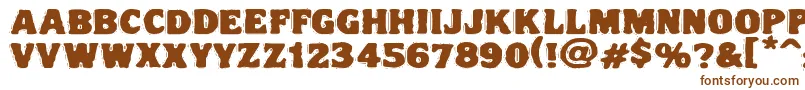 Шрифт Vtcnightofthedrippydeadfatcaps – коричневые шрифты на белом фоне
