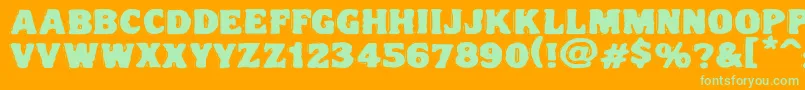 Vtcnightofthedrippydeadfatcaps-fontti – vihreät fontit oranssilla taustalla