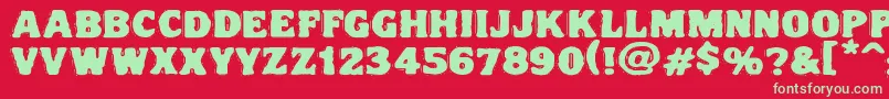 Vtcnightofthedrippydeadfatcaps-fontti – vihreät fontit punaisella taustalla