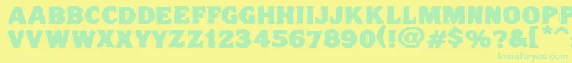 Vtcnightofthedrippydeadfatcaps-fontti – vihreät fontit keltaisella taustalla