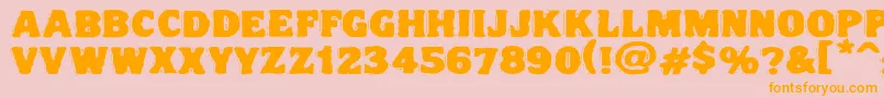 フォントVtcnightofthedrippydeadfatcaps – オレンジの文字がピンクの背景にあります。