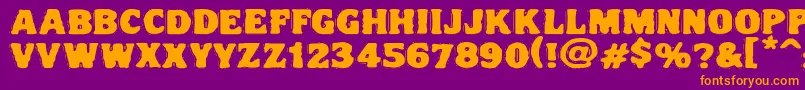 Vtcnightofthedrippydeadfatcaps-fontti – oranssit fontit violetilla taustalla