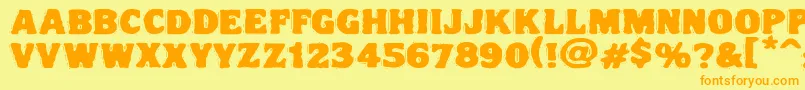 Vtcnightofthedrippydeadfatcaps Font – Orange Fonts on Yellow Background