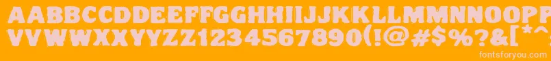 Vtcnightofthedrippydeadfatcaps-fontti – vaaleanpunaiset fontit oranssilla taustalla