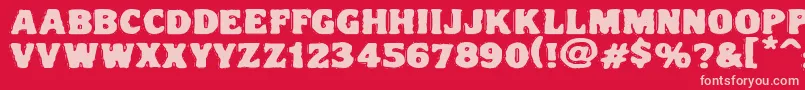Vtcnightofthedrippydeadfatcaps Font – Pink Fonts on Red Background