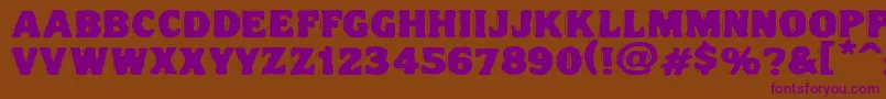 フォントVtcnightofthedrippydeadfatcaps – 紫色のフォント、茶色の背景