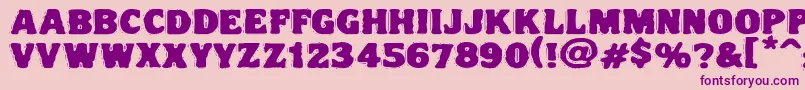 フォントVtcnightofthedrippydeadfatcaps – ピンクの背景に紫のフォント
