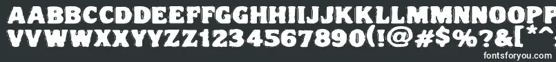 Vtcnightofthedrippydeadfatcaps-fontti – valkoiset fontit mustalla taustalla