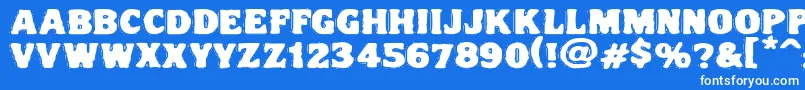 Vtcnightofthedrippydeadfatcaps Font – White Fonts on Blue Background