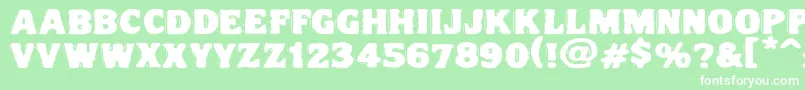 Vtcnightofthedrippydeadfatcaps-fontti – valkoiset fontit vihreällä taustalla
