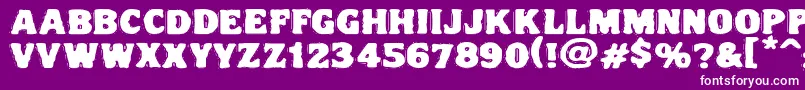 Vtcnightofthedrippydeadfatcaps-fontti – valkoiset fontit violetilla taustalla