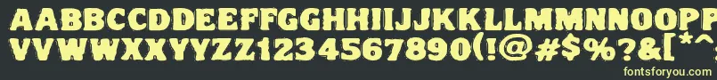 Шрифт Vtcnightofthedrippydeadfatcaps – жёлтые шрифты на чёрном фоне