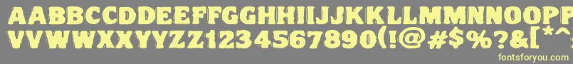 Vtcnightofthedrippydeadfatcaps-fontti – keltaiset fontit harmaalla taustalla