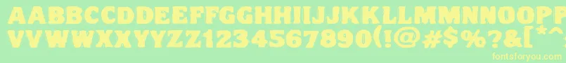 Vtcnightofthedrippydeadfatcaps-fontti – keltaiset fontit vihreällä taustalla
