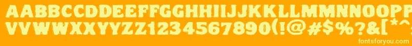 Vtcnightofthedrippydeadfatcaps Font – Yellow Fonts on Orange Background