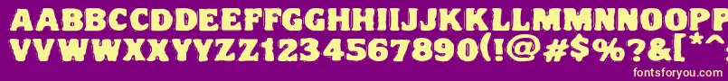 Шрифт Vtcnightofthedrippydeadfatcaps – жёлтые шрифты на фиолетовом фоне