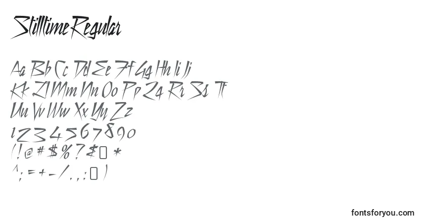 StilltimeRegular Font – alphabet, numbers, special characters