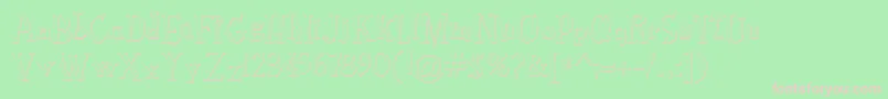 RocknrollTypoBevel-fontti – vaaleanpunaiset fontit vihreällä taustalla