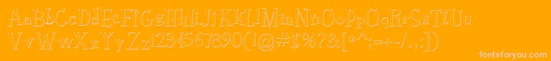 RocknrollTypoBevel-Schriftart – Rosa Schriften auf orangefarbenem Hintergrund