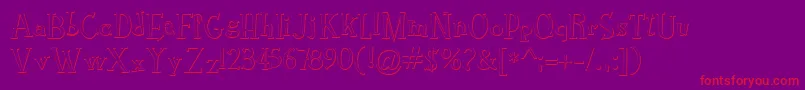 RocknrollTypoBevel Font – Red Fonts on Purple Background