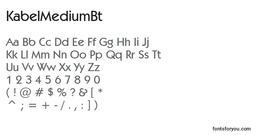 A fonte KabelMediumBt – alfabeto, números, caracteres especiais