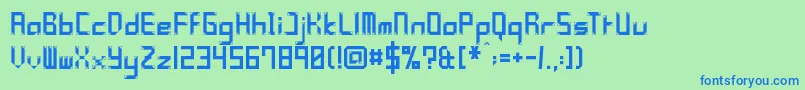 YleePolymniaFramed Font – Blue Fonts on Green Background
