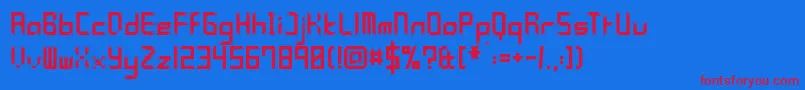 YleePolymniaFramed Font – Red Fonts on Blue Background