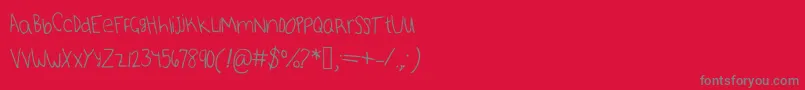 フォントMyrandaregular – 赤い背景に灰色の文字