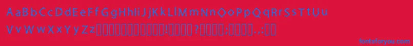 フォントZinedkaRegular – 赤い背景に青い文字