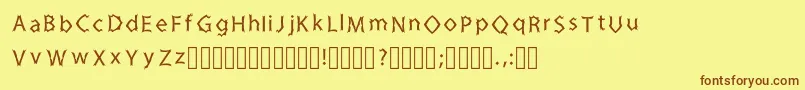 ZinedkaRegular-fontti – ruskeat fontit keltaisella taustalla