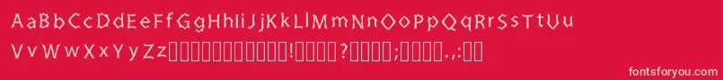 フォントZinedkaRegular – 赤い背景にピンクのフォント