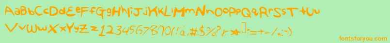 Theangelafont Font – Orange Fonts on Green Background