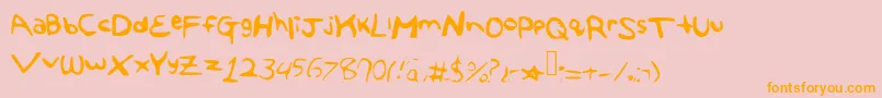 Theangelafont Font – Orange Fonts on Pink Background