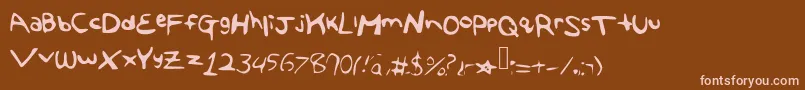 Theangelafont Font – Pink Fonts on Brown Background