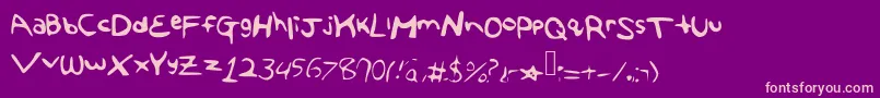 Theangelafont Font – Pink Fonts on Purple Background