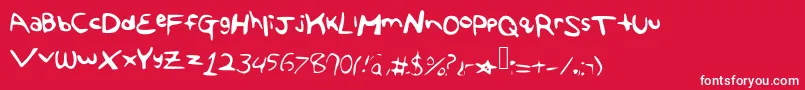 Theangelafont Font – White Fonts on Red Background