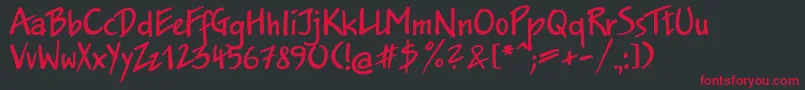 フォントJakobcttBold – 黒い背景に赤い文字
