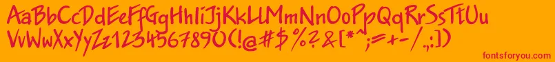 JakobcttBold Font – Red Fonts on Orange Background
