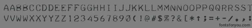 Teleprinter-fontti – mustat fontit harmaalla taustalla