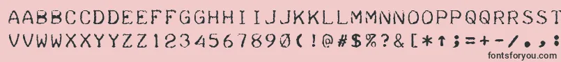 Teleprinter Font – Black Fonts on Pink Background