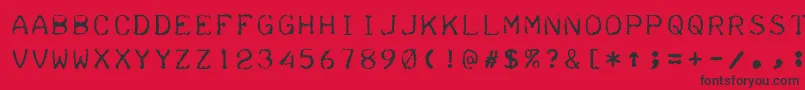 Teleprinter Font – Black Fonts on Red Background