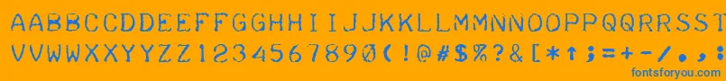 Teleprinter Font – Blue Fonts on Orange Background