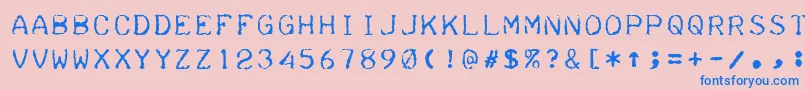 Teleprinter Font – Blue Fonts on Pink Background