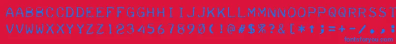 Teleprinter Font – Blue Fonts on Red Background