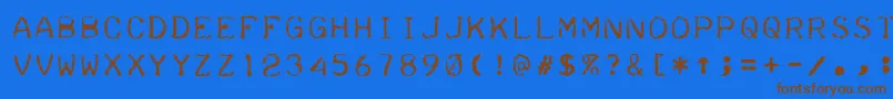 Teleprinter Font – Brown Fonts on Blue Background