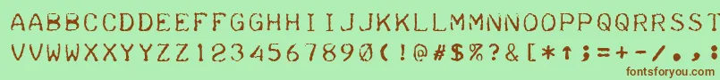 Teleprinter Font – Brown Fonts on Green Background