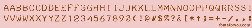 Teleprinter Font – Brown Fonts on Pink Background