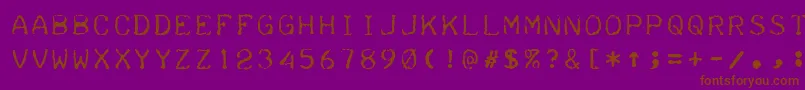 Teleprinter Font – Brown Fonts on Purple Background