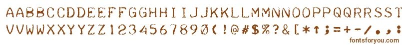 フォントTeleprinter – 白い背景に茶色のフォント